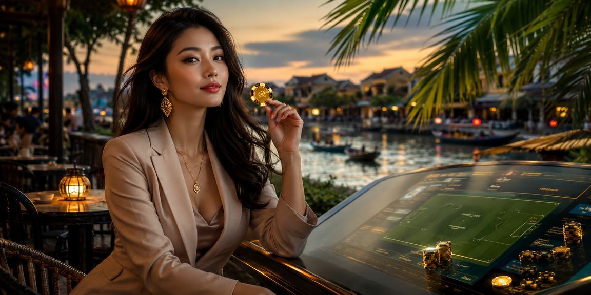 Người chơi thư giãn tại quán cà phê Hội An và truy cập nền tảng cá cược trực tuyến
